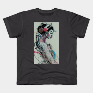 Cyber Geisha painting Kids T-Shirt